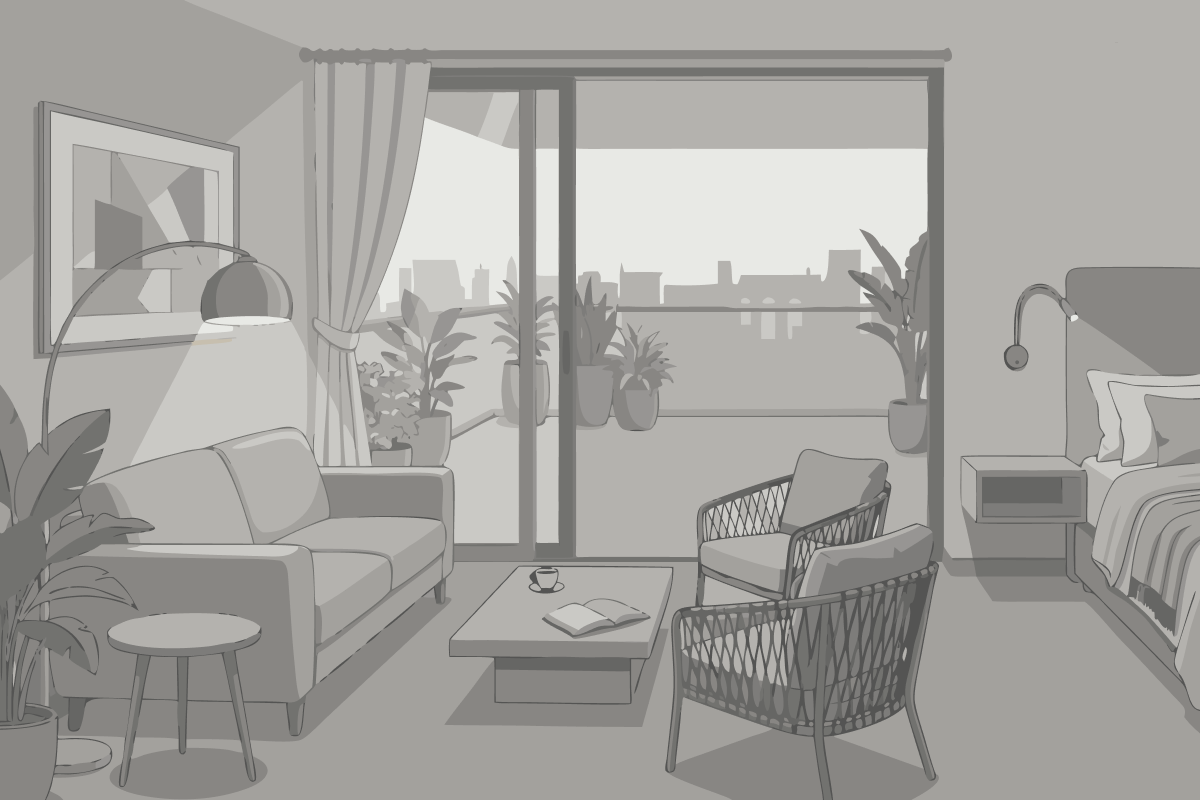 Apartament z 1 sypialnią i tarasem